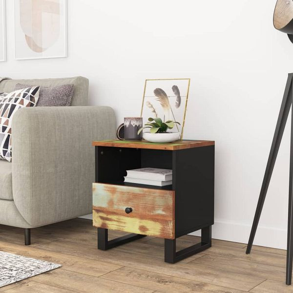 vidaXL Nachttisch Altholz Massiv & Holzwerkstoff, 350652
