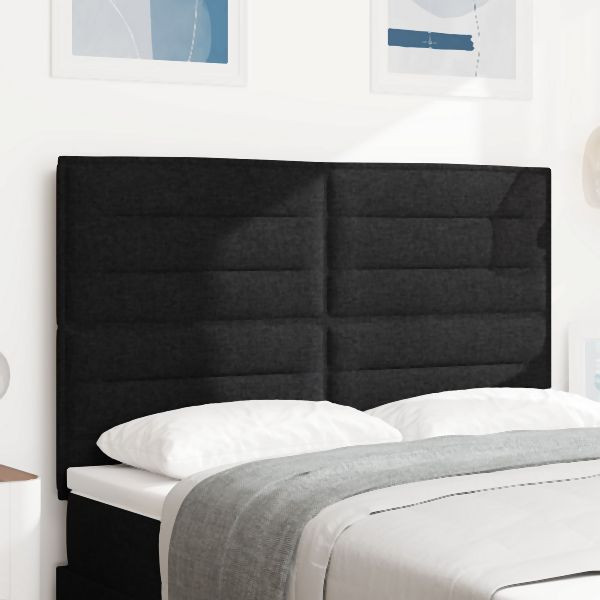 vidaXL Kopfbrett Linien Design Schwarz 160 cm Stoff, 3337693
