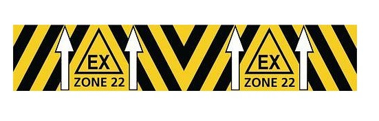 Moravia Bodenmarkierung mit Ex-Druck selbstklebend, Rolle 5m, 75mm breit, Ex-Zone 22, 217907