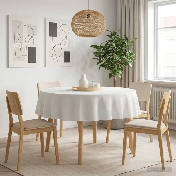 vidaXL Tischdecke 5 stk. Rund Weiß Ø 180 cm Polyester, 42040266