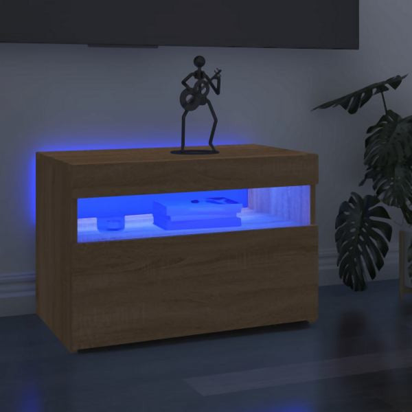 vidaXL TV-Schränke LED-Leuchten 2 Stück Sonoma-Eiche 60x35x40 cm, 804416