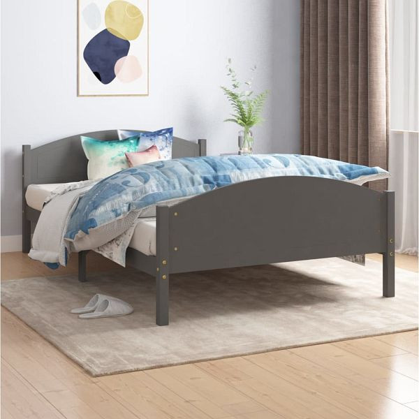 vidaXL Massivholzbett Dunkelgrau Kiefer 120x200 cm, 322048
