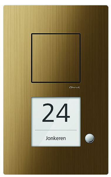 TCS Audio Außenstation Serie Carus IRIS mit 1 Klingeltaste (rechtsbündig), AP bronze, CAE1001-0151
