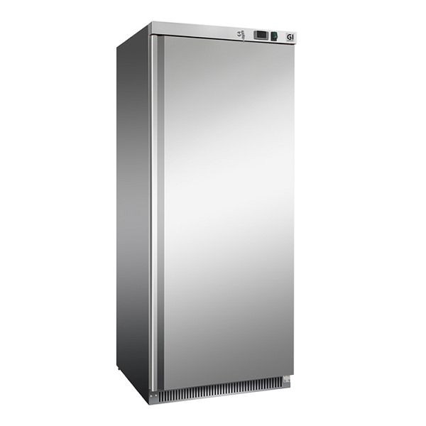 Gastro-Inox Edelstahl 600 Liter Kühlschrank, statisch gekühlt mit Ventilator, Nettokapazität 580 Liter, 201.102