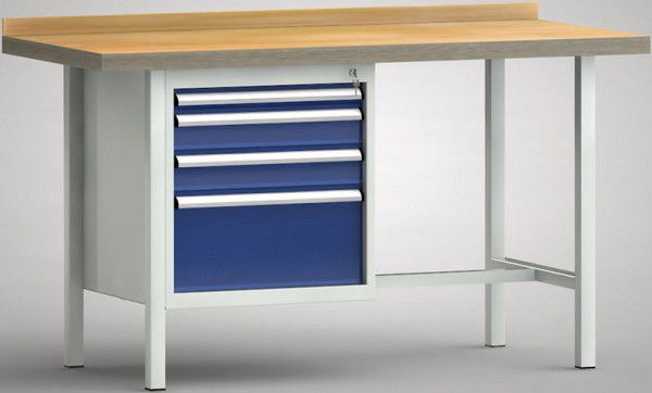 KLW Profi-Werkbank - 700 x 700 x 905 mm L x T x H (ERGO-Version), links 50EA/100EA/100EA/250EA, WP116E-1500M45-E7021