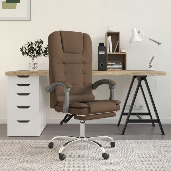 vidaXL Bürostuhl mit Massagefunktion Braun Stoff, 349660
