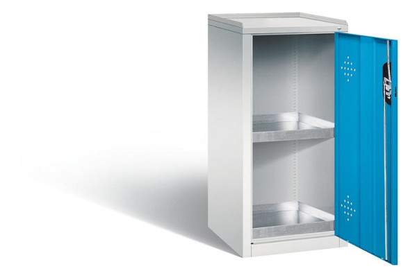C+P Umweltschrank Acurado, H1000xB502xT500mm, Farbe: Lichtgrau / Lichtblau, Muldengriff, 8721-315 S10148