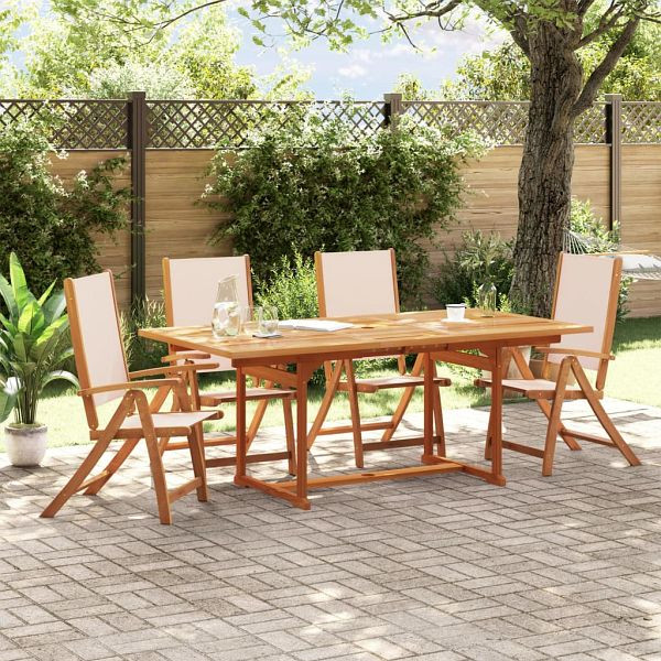 vidaXL Gartenstühle 4 Stück Klappbar Massivholz Akazie und Textilene, 3279235