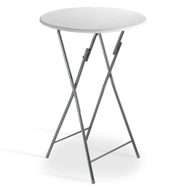 casaria Stehtisch Ø60cm klappbar Holzdekor Weiß, 108092
