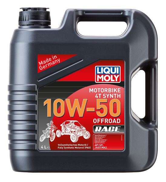 LIQUI MOLY Motoröl Motorbike 4T Synth 10W-50 Offroad Race, Kanister Kunststoff, VE: 4 Liter, 3052