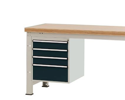 Manuflex Gehäuse-Unterbau PROFI, Nutzhöhe 500 mm mit 4 Schubfächern, für Werkbanktiefe 700 mm, Anthrazit, ZB4831.7016