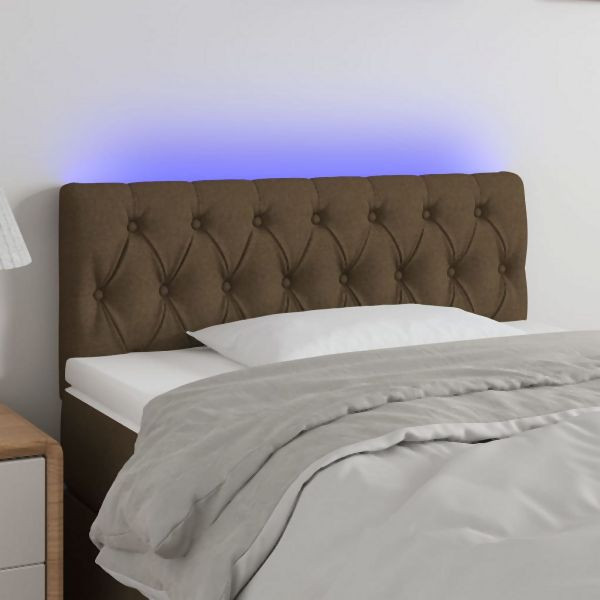 vidaXL LED Kopfteil Dunkelbraun 100x7x78/88 cm Stoff, 3121941