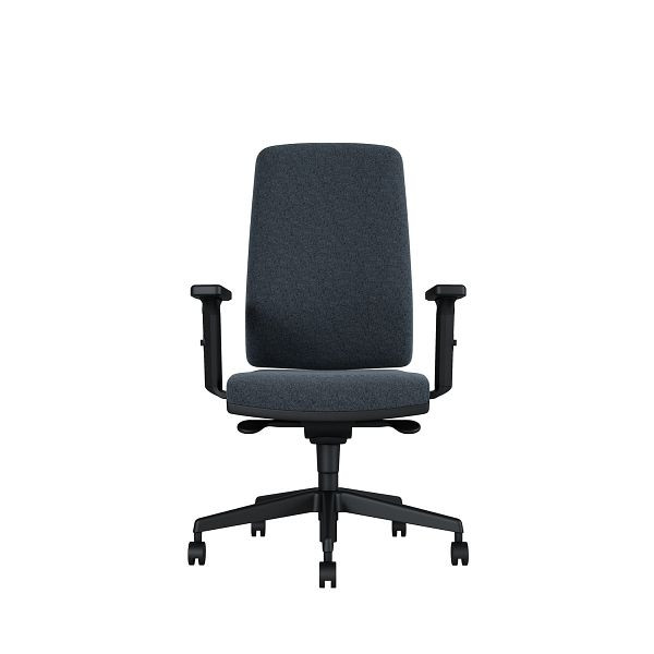 Bisley Bürodrehstuhl Stone, Mit Armlehnen, Kunststofffußkreuz, TN9808 black pepper, STONEKLTN9808