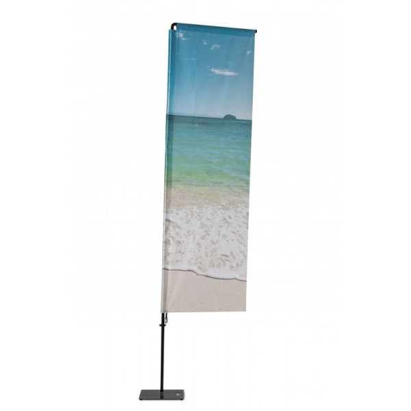 Showdown Displays Beachflag Alu QuadratForm 240cm Gesamthöhe mit luxuriöser Tasche, BFAS240-L