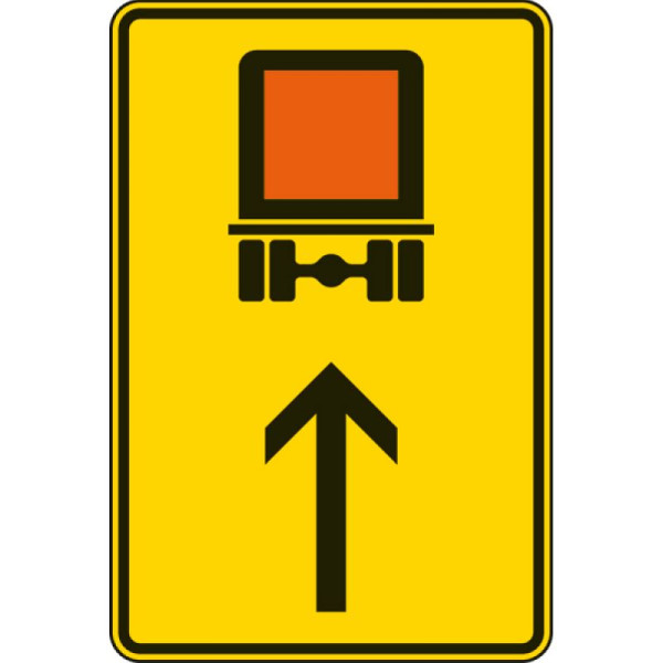 Stein HGS Wegweiser für kennzeichnungspflichtige Fahrzeuge mit gefährlichen Gütern (geradeaus) Nr. 422-32, 630x420mm /RA2/Flachform 2mm, 422-32-121