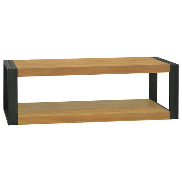 vidaXL Wand-Badregal 110x45x35 cm Massivholz Teak, 338232