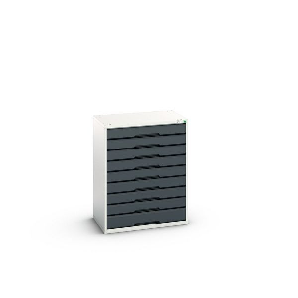 bott verso Schubladenschrank, mit 9 Schubladen, BxTxH: 800 x 550 x 1000 mm, Lichtgrau / Anthrazitgrau, 16925157.19