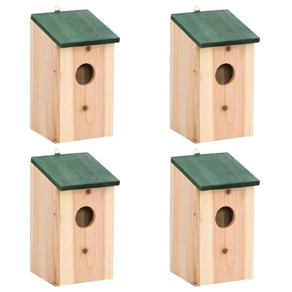 vidaXL Vogelhäuser Holz 12x12x22 cm, VE: 4 Stück, 41012