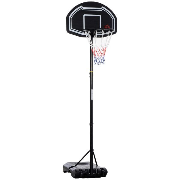 HOMCOM Basketballkorb Outdoor für Jugendliche, 160-210 cm Höhenverstellbarer Basketballständer mit Rollen, A61-028RD