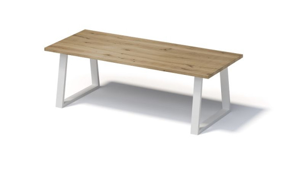 Bisley Fortis Table Regular, 2600 x 1000 mm, gerade Kante, geölte Oberfläche, T-Gestell, Oberfläche: natürlich / Gestellfarbe: verkehrsweiß, F2610TP396