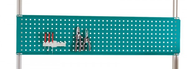 Manuflex ESD-Werkzeug-Lochplatte für CANTOLAB, Nutzhöhe = 300 mm, für Tischbreite 1200 mm, Wasserblau, LZ8276.5021