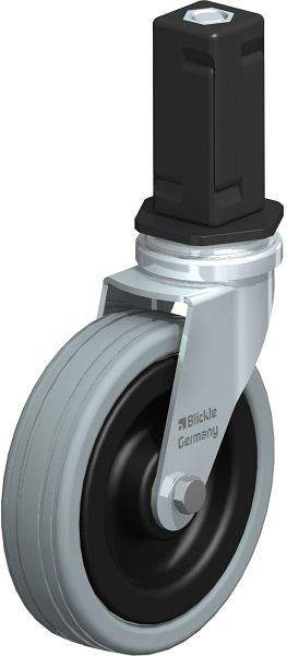 Blickle LRA-VPA 100K-EV04 Apparate-Lenkrolle mit Expander, Vollgummi, Grau, 856356