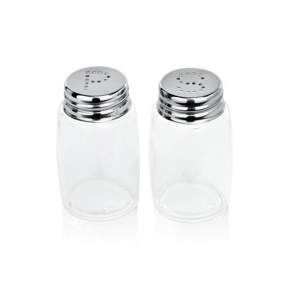 WAS Salz-/Pfefferstreuer Set, 7 cm, Glas/Edelstahl, 1762002