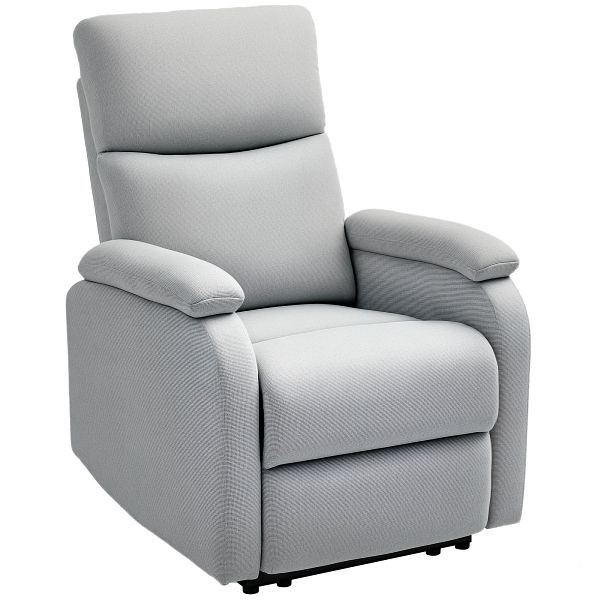 HOMCOM Recliner-Sessel, Entspannungssessel mit verstellbarer Rückenlehne, Fußstütze, Polstersessel für Wohnzimmer, Grau, 83B-256V01GY