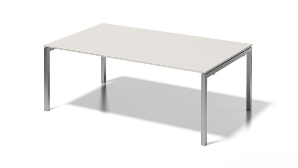Bisley Cito Chefarbeitsplatz/Konferenztisch, 730 mm höhenfixes U-Gestell, H 19 x B 2000 x T 1200 mm, grauweiß/silber, DUF2012GW355