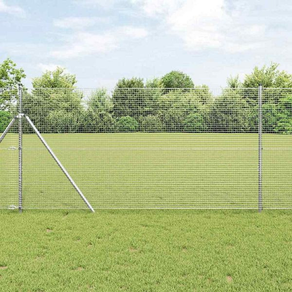 vidaXL Geschweißter Drahtzaun Silber 1,4 x 25 m Stahl, 42004935