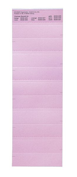 Eichner Beschriftungsschild für die Serie VISIMAP, Rosa, VE: 250 Stück, 9036-00026