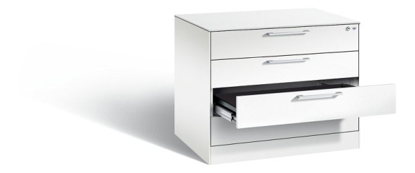 C+P Karteischrank Asisto, H710xB800xT600mm, Farbe: Verkehrsweiß, Bügelgriff, 146273-424 S10025