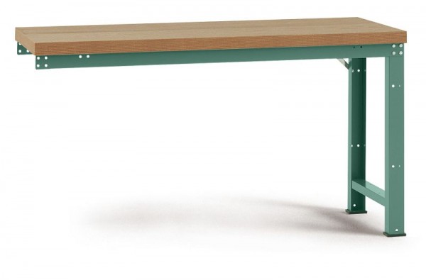 Manuflex Anbauwerkbank PROFI Standard mit Multiplexplatte, BxTxH = 1500 x 700 x 840 mm, Graugrün, WP4014.0001