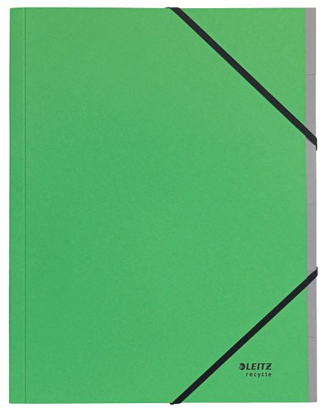 LEITZ 3914 Ordnungsmappe Recycle, A4, 6 Fächer, Karton (RC), klimaneutral, grün, 3914-00-55