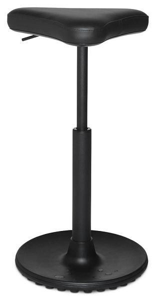 Deskin Stehhilfe SITNESS 42 PLUS, Tellerfuß mit thermoplastischen Kunststoffen, schwarz, Kunstleder schwarz, 346328