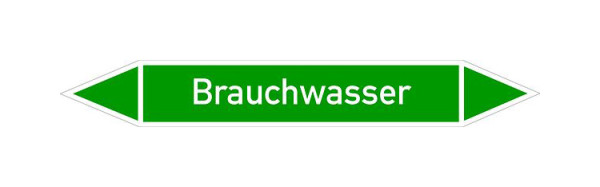 Schilder Klar Rohrleitungskennzeichen Brauchwasser, 187x26 mm Folie selbstklebend, 101412/61