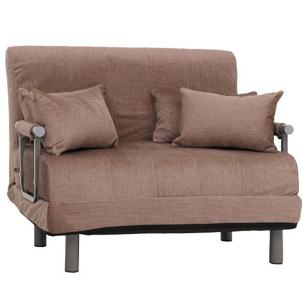 Mendler Schlafsessel HWC-K29, Klappsessel Schlafsofa Gästebett, Liegefläche 190x100cm, Stoff Chenille (370g/m²), braun, 108692
