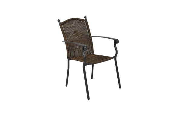 Merxx Roma Stapelsessel, graphit/schoko, 2er Set, Aluminiumgestell mit Kunststoffgeflecht, 50391-210