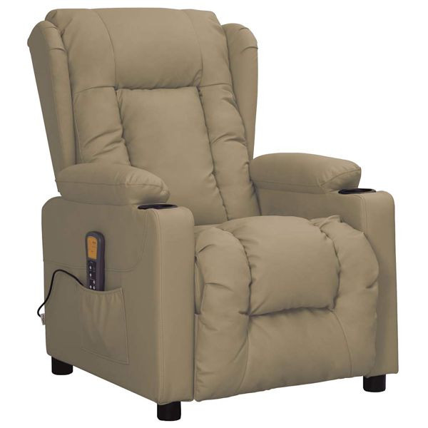 vidaXL Massagesessel Cappuccino-Braun Kunstleder, 339077