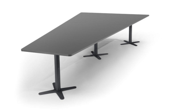Deskin Konferenztisch DUBLIN, Dekor: Anthrazit, Gestellfarbe: Anthrazit RAL 7016, BxHxT: 3800 x 735 x 1975 mm, 330294
