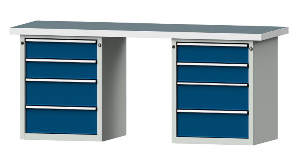 ANKE Werkbänke Kombiwerkbank, Modell 840 V, 2000 x 700 x 850 mm, RAL 7035/5010, UBP 50 mm, 415.106