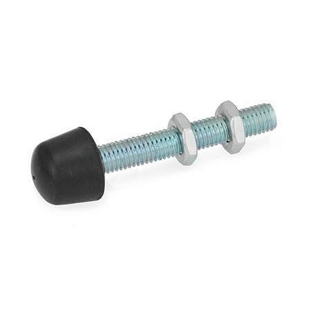 Ganter Andrückschrauben mit Gummi-Druckstück, Stahl (GN 708.1-M5-55-A-ST), VE: 100 Stück, 708.1-M5-55-A-ST