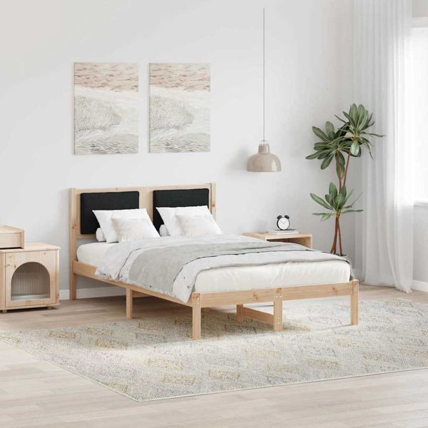 vidaXL Bettrahmen Schwarz 120 x 200 cm Massives Kiefernholz, 878121
