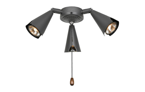 CasaFan Deckenventilator Leuchte 5-II Lack graphit, 3 Strahler, 1117