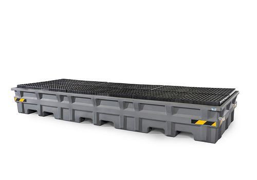 DENIOS Auffangwanne pro-line aus PE für 3 IBC, mit PE-Gitterrost, 267181