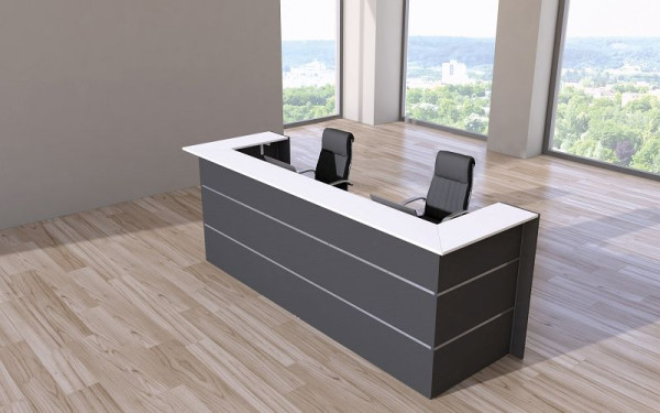 Kerkmann Bari U-Theke, B 3000 mm x T 950 mm x H 1080 mm, Farbe: anthrazit, (Montage), 21355113-1