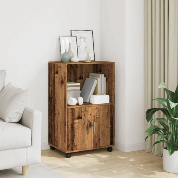 vidaXL Rollschrank Altholz-Optik 55x40x91 cm Holzwerkstoff, 853189
