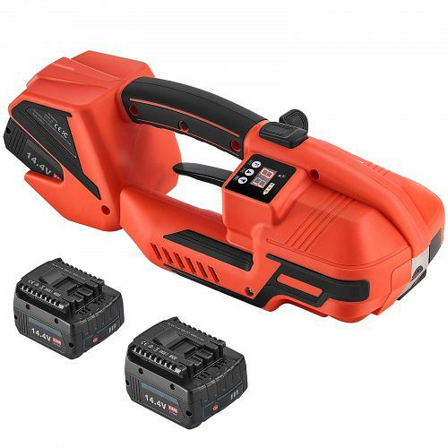 VEVOR Akku-Umreifungsgerät, Digitalanzeige, 2 x 4000 mAh Akkus, für 9–16 mm PP/PET-Bänder, für Fabriken & Logistikzentren, DDKZJCS4000M5NE2T001V2