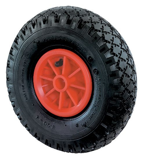 BS Rollen Luftrad, Rad-Breite 85 mm, Rad-Ø 260 mm, Tragfähigkeit 100 kg, Lauffläche Gummi schwarz, Radkörper Kunststoff, Gleitlager, VE: 2 Stück, D10.261