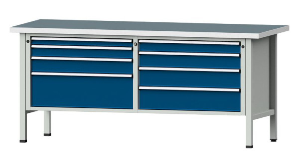 ANKE Werkbänke Kastenwerkbank, Modell 144 VX, 2000 x 800 x 890 mm, RAL 7035/5010, UBP 40 mm, 330.169